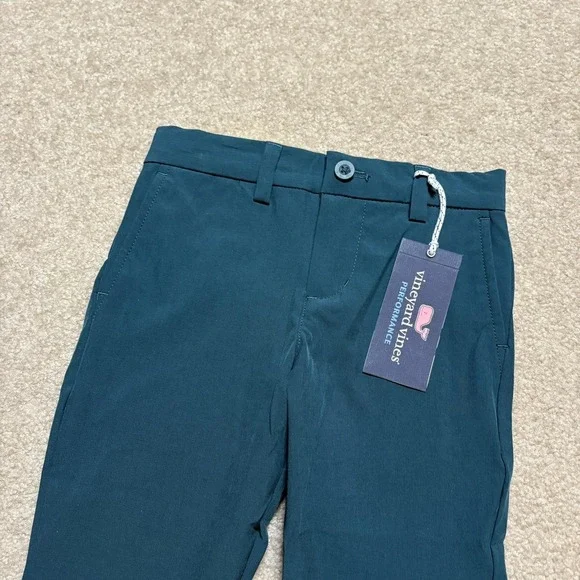 Vineyard Vines Pants Boys 4 Charleston Green Performance Breaker Chino Stretch - Picture 2 of 12